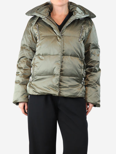 Green satin puffer jacket - size UK 12 Coats & Jackets Bogner 