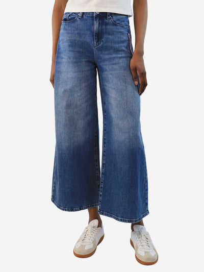 Navy blue wide-leg patch jeans - size UK 6 Trousers Karl Lagerfeld 