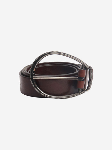 Brown leather thin belt product image
