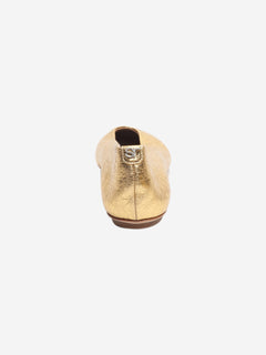 Gold metallic leather ballet flats - size EU 40 Flat Shoes Sergio Rossi 