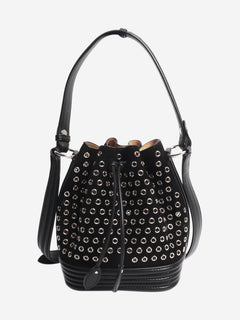 Black suede lambskin eyelets bag Cross-body bags Alaia 