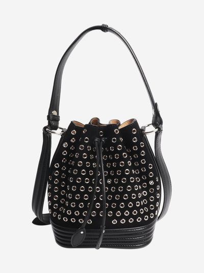 Black suede lambskin eyelets bag Cross-body bags Alaia 