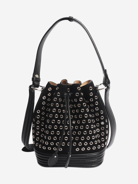 Black suede lambskin eyelets bag product image