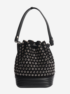Black suede lambskin eyelets bag Cross-body bags Alaia 
