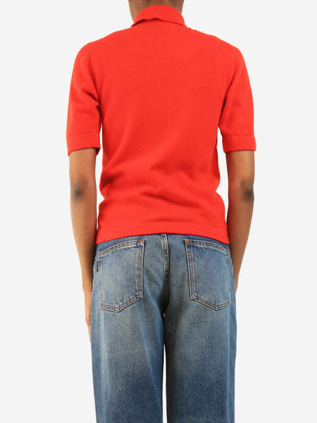 Red vintage polo knit top - size S alternate image