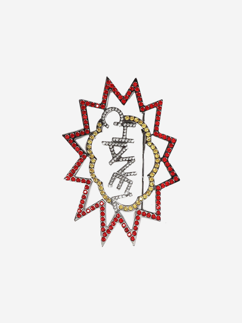 Silver pop art crystal brooch Brooches Chanel 