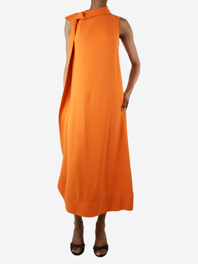 Orange sleeveless ruffle midi dress - size UK 6 Dresses Valentino 