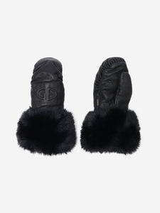 Goldbergh Goldbergh Black faux fur trim gloves - size