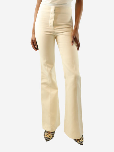 Cream Tavi cotton sateen trousers - size UK 6 Trousers Joseph 