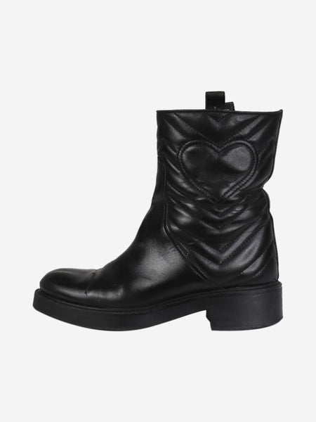 Black leather ankle boots - size EU 37.5 product image