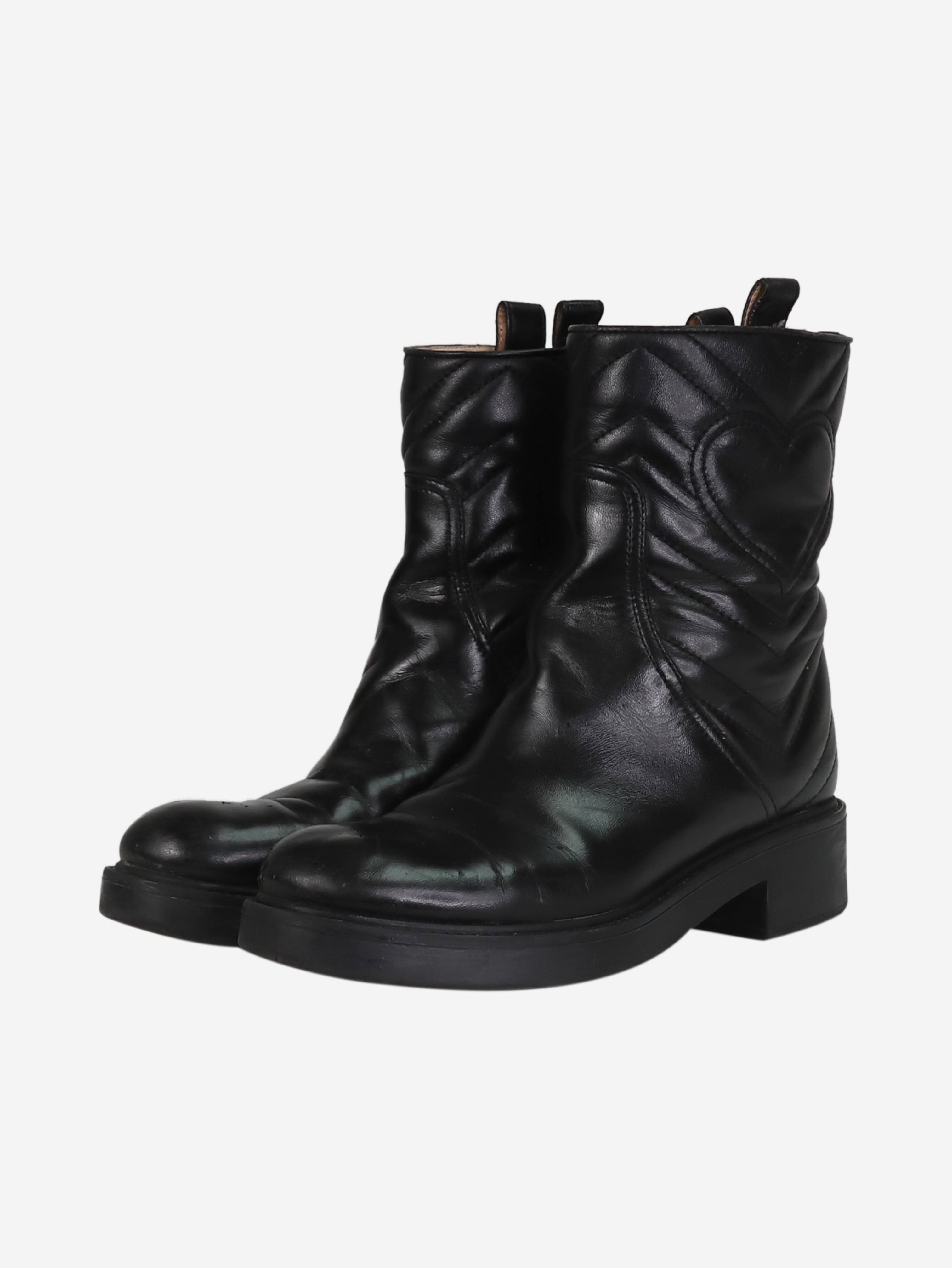 Black leather ankle boots - size EU 37.5 Boots Gucci 