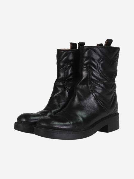 Black leather ankle boots - size EU 37.5 alternate image
