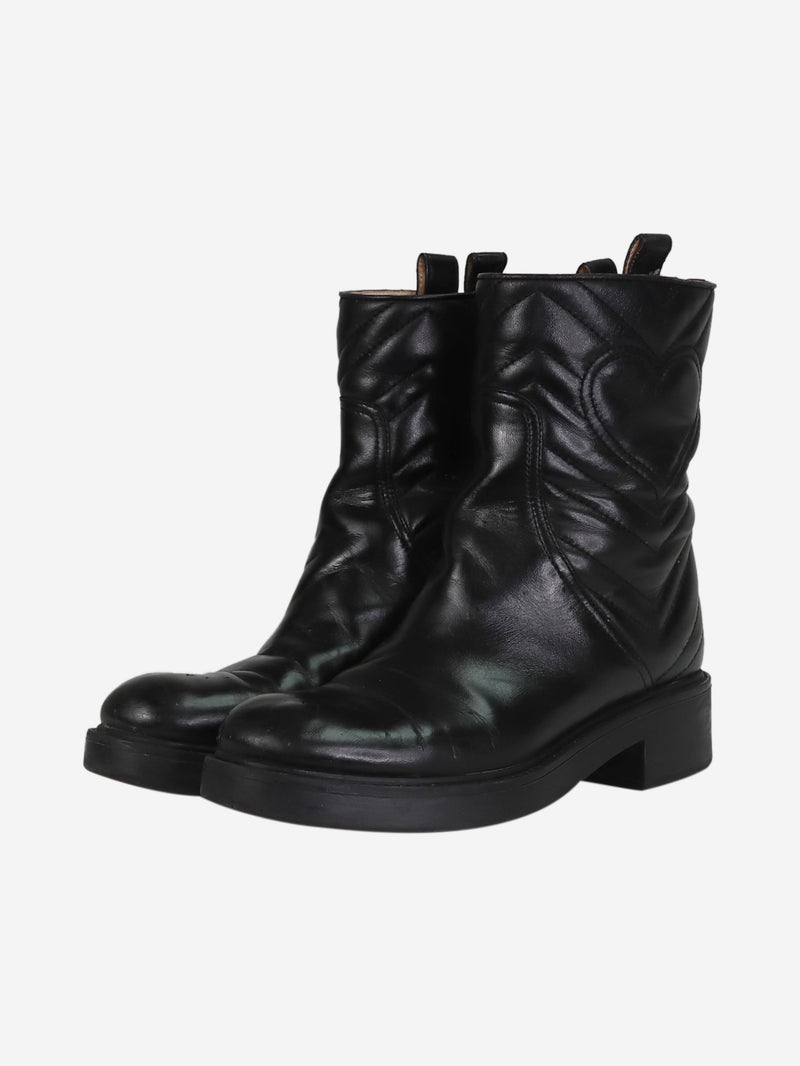 Black leather ankle boots - size EU 37.5 Boots Gucci 