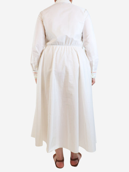 White cotton midi shirt dress - size UK 12 alternate image