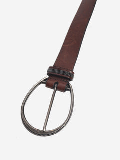 Brown leather thin belt Belts Brunello Cucinelli 