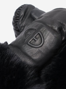 Goldbergh Goldbergh Black faux fur trim gloves - size