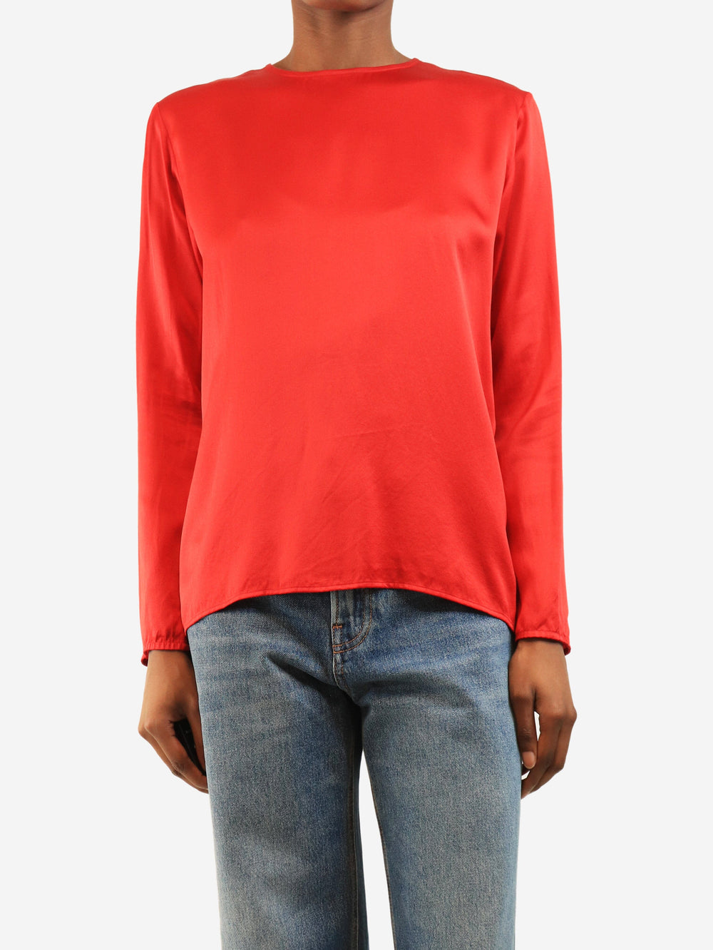 Red vintage silk long sleeve top - size S Tops Saint Laurent 