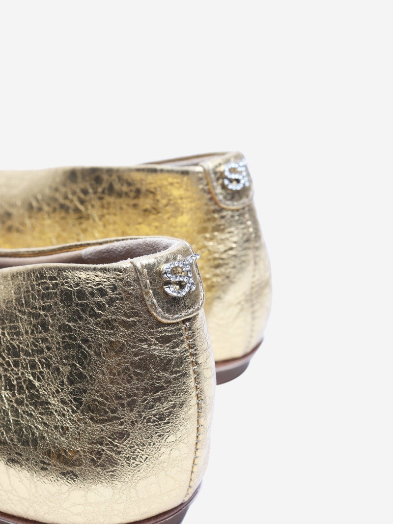 Gold metallic leather ballet flats - size EU 40 Flat Shoes Sergio Rossi 