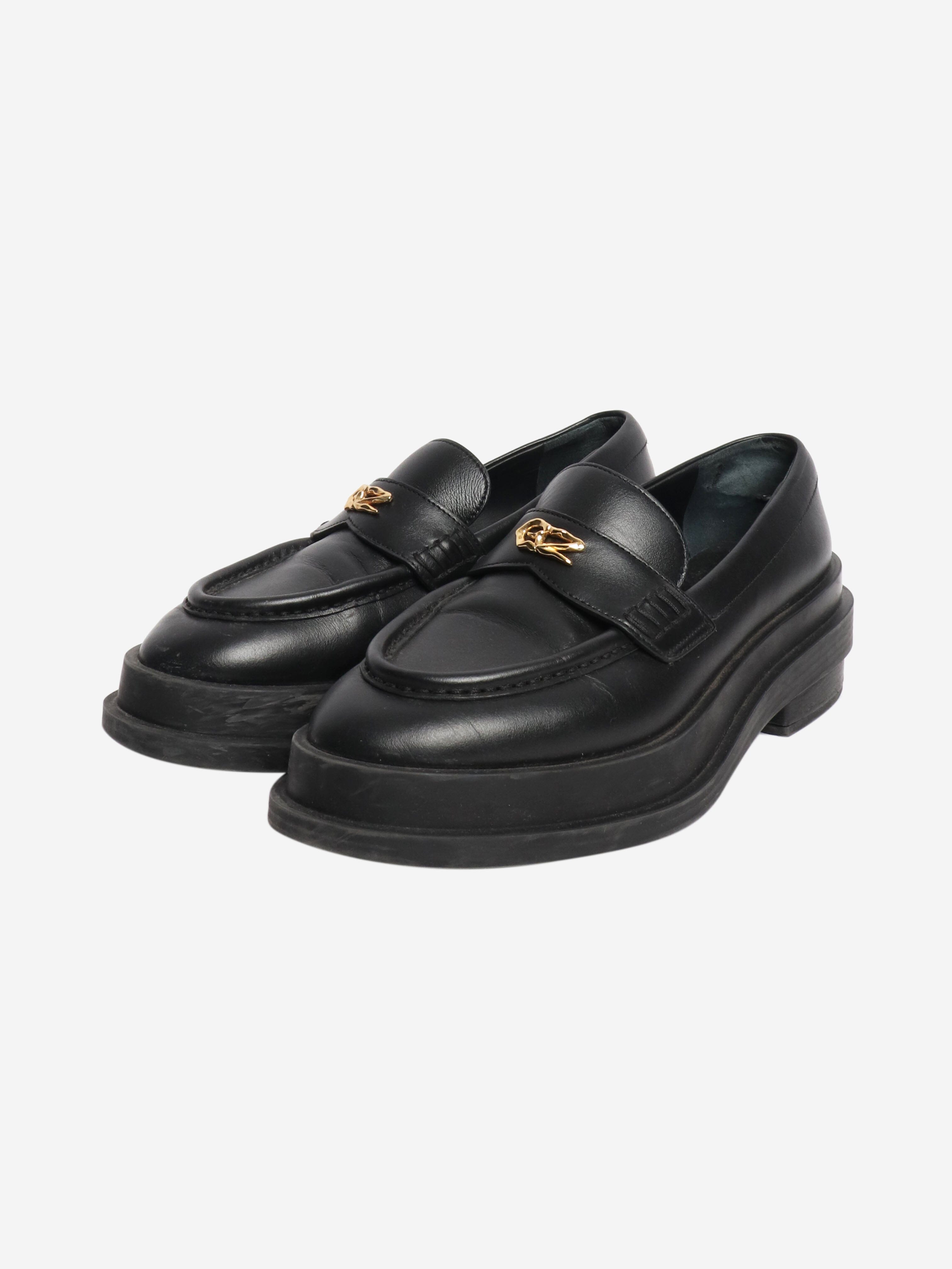 Black chunky leather loafers - size EU 37.5 Flat Shoes Giuseppe Zanotti 