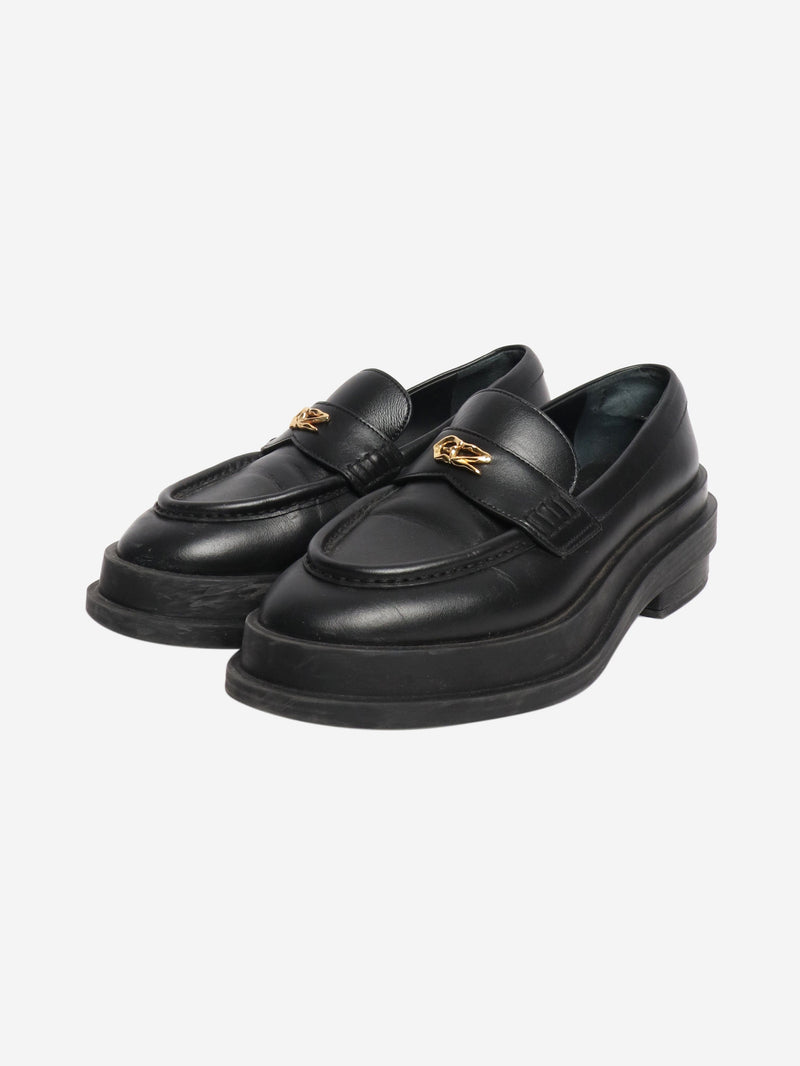 Black chunky leather loafers - size EU 37.5 Flat Shoes Giuseppe Zanotti 