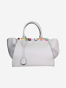 Fendi Grey leather studded 3Jours tote bag