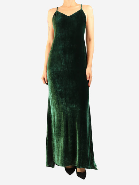 Green velvet maxi dress - size S product image