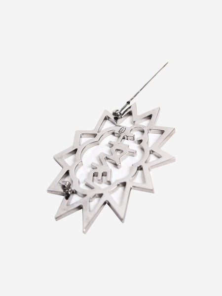 Silver pop art crystal brooch alternate image