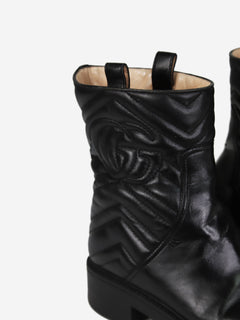 Black leather ankle boots - size EU 37.5 Boots Gucci 