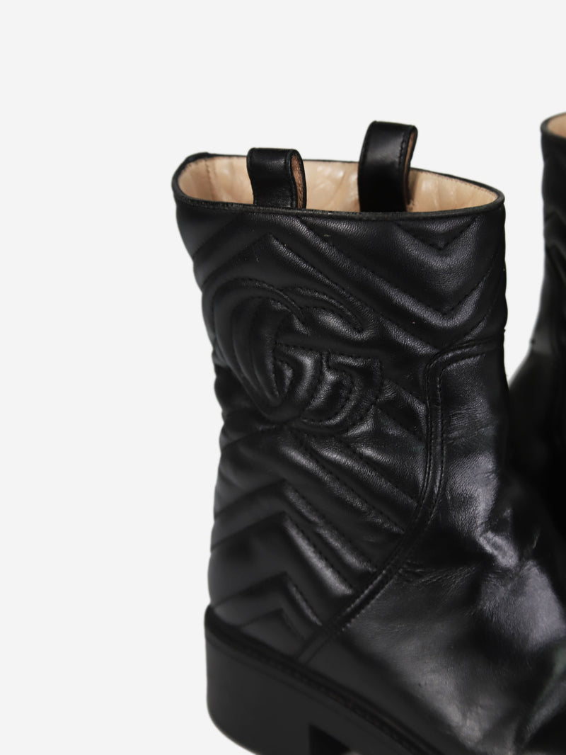 Black leather ankle boots - size EU 37.5 Boots Gucci 