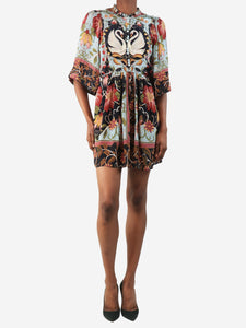 Farm Rio Multicolour satin floral printed mini dress - size XXS