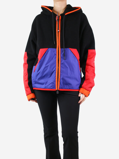 Black colour-block fleece hoodie - size M Coats & Jackets Moncler 