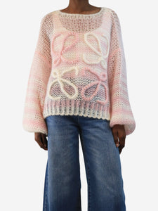 Loewe Pink and white Anagram sweater - size XS