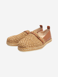 Brown Raffia gomma espadrilles - size EU 38.5 Flat Shoes Tod's 