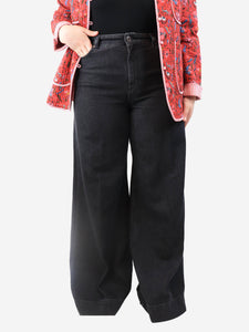 Weekend Max Mara Black wide-leg trousers - size UK 12