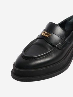 Black chunky leather loafers - size EU 37.5 Flat Shoes Giuseppe Zanotti 