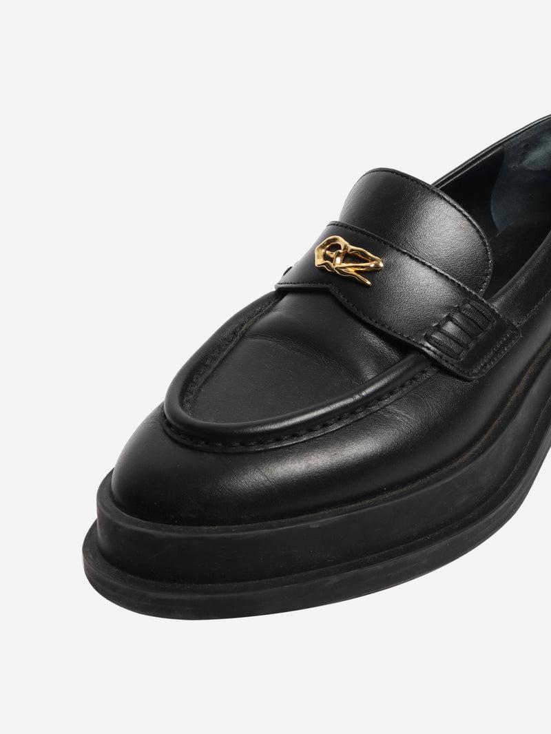 Black chunky leather loafers - size EU 37.5 Flat Shoes Giuseppe Zanotti 