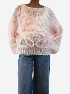 Loewe Pink and white Anagram sweater - size XS