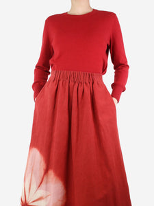 Isabel Marant Etoile Red side-slit jumper - size UK 10