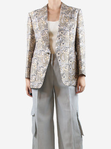 Etro Gold paisley jacquard blazer - size UK 12