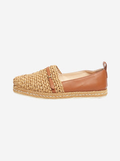 Brown Raffia gomma espadrilles - size EU 38.5 Flat Shoes Tod's 