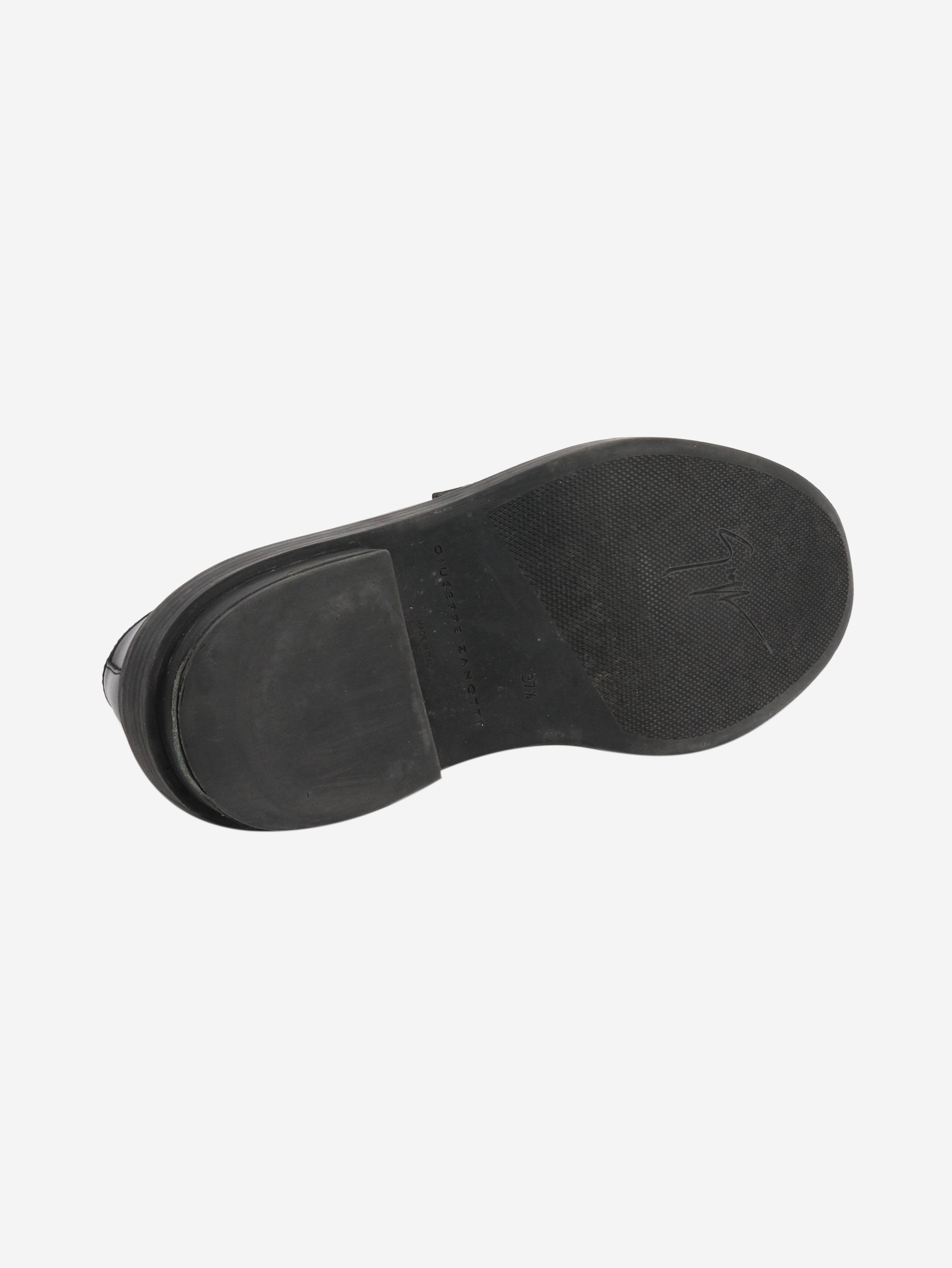 Black chunky leather loafers - size EU 37.5 Flat Shoes Giuseppe Zanotti 