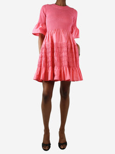 Molly Goddard Pink smocked dress - size UK 8