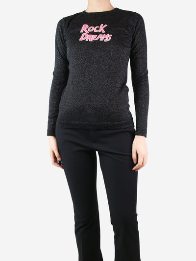 Black glitter graphic jumper - size S Tops Bella Freud 