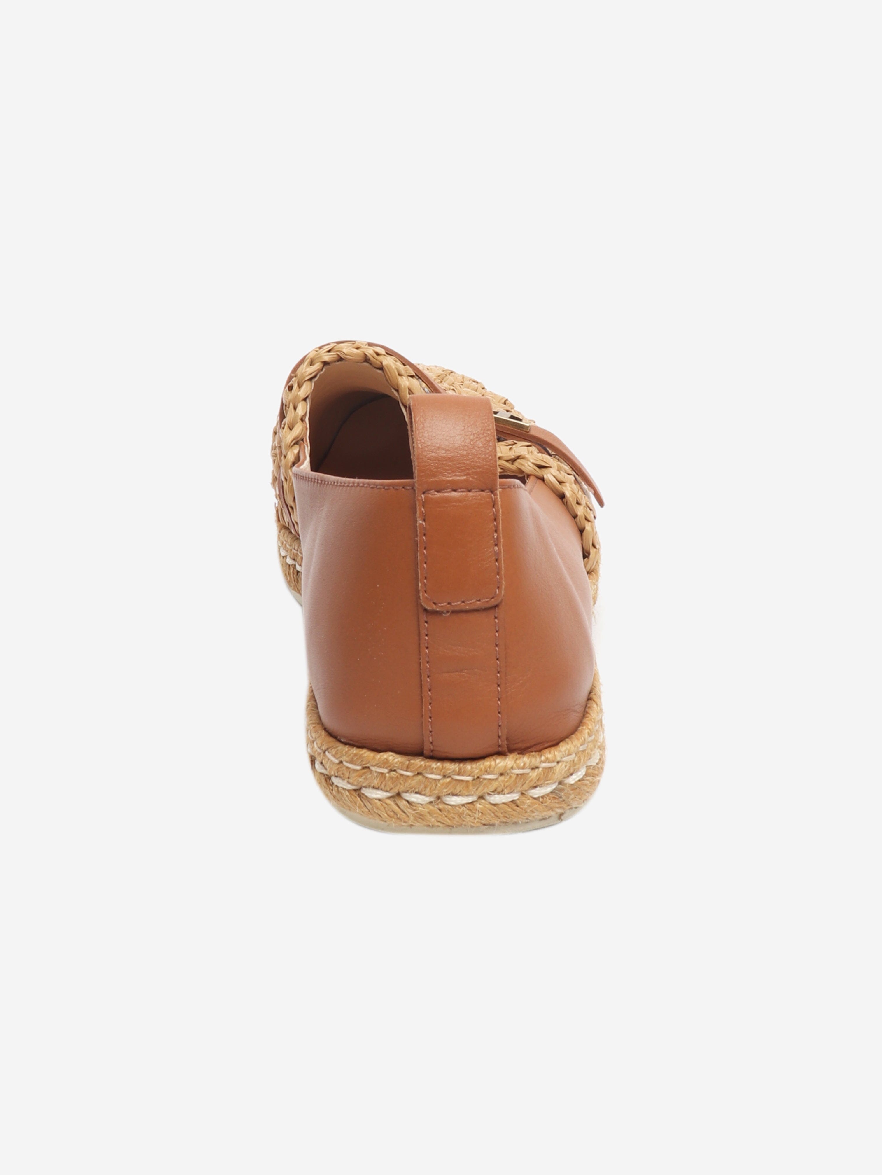 Brown Raffia gomma espadrilles - size EU 38.5 Flat Shoes Tod's 