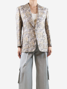 Etro Gold paisley jacquard blazer - size UK 12