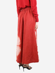 Story mig. Red tie-dye pleated midi skirt - size S