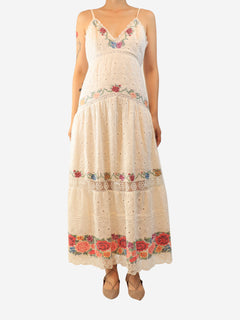 White Umi embroidered sundress - size UK 10