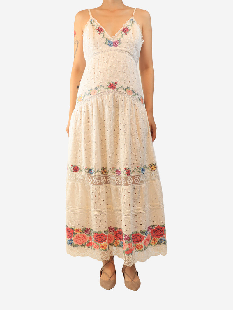 White Umi embroidered sundress - size UK 10