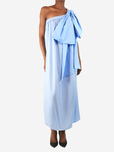 Sleeper Powder blue one-shoulder bow dress - size XS