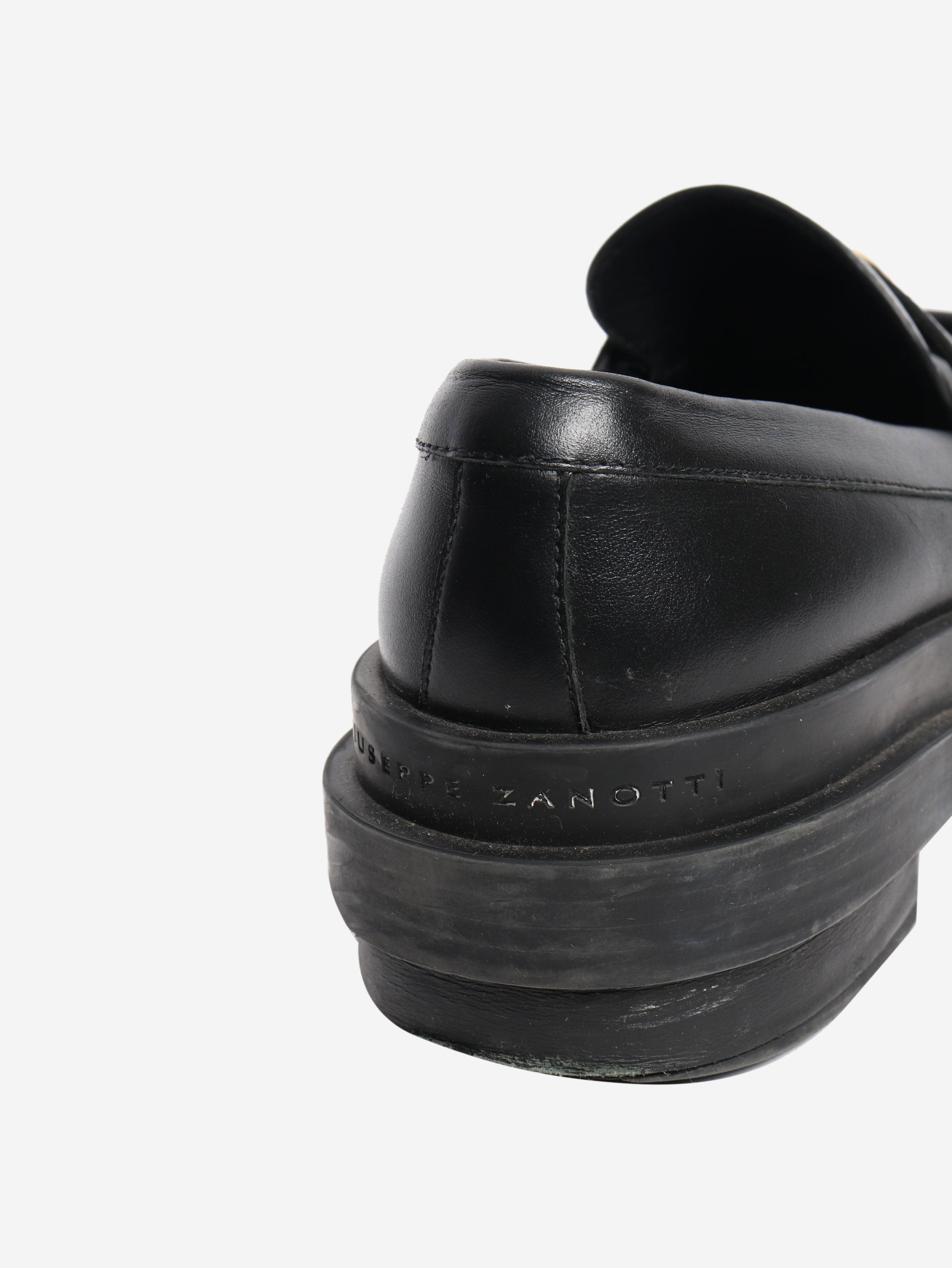 Black chunky leather loafers - size EU 37.5 Flat Shoes Giuseppe Zanotti 